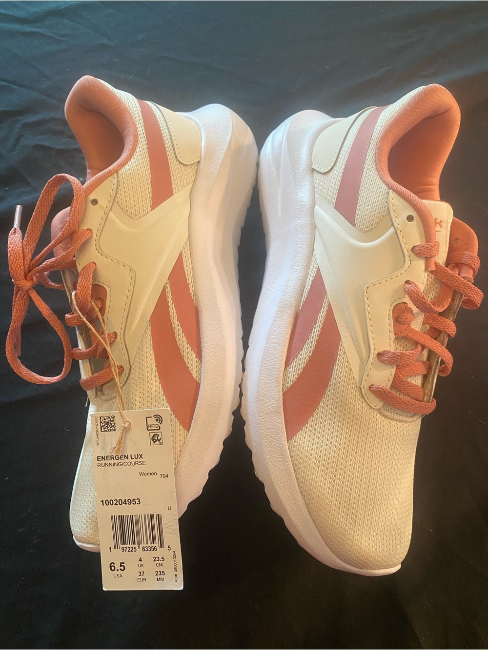 Reebok Energen Lux Lightweight Running Sneakers in Cream & Dusty Rose - Picture 1 of 7